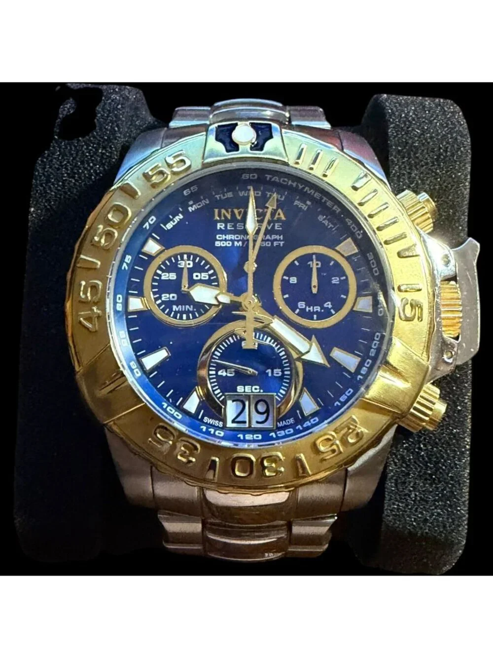 Invicta Subaqua Noma II Stainless Steel Chronograph Watch With Gold Accents & Bl